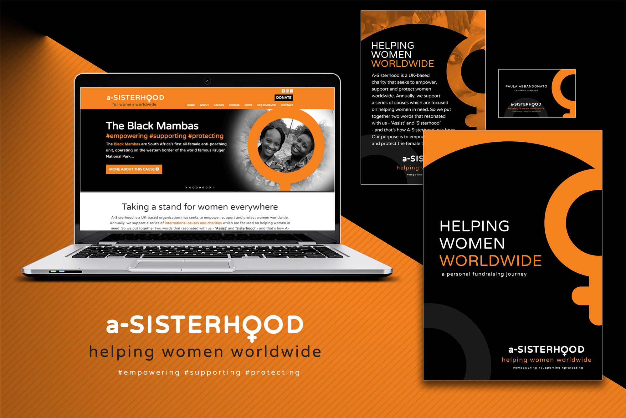 A-Sisterhood - Logo, website and printed promotional materials